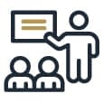 Icon für Workshop-Reihe: Mehrere Module für nachhaltiges Stressmanagement im Unternehmen.